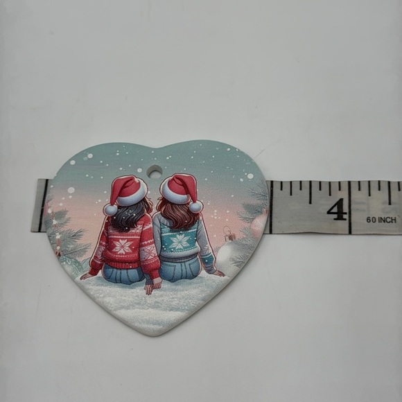 Soul Sister Ornament – Christmas Gift for Best Friend – Double Sided Heart - Picture 3 of 4